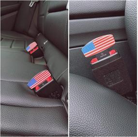 img 2 attached to Universal Car Seat Belt Clips with Alarm Stoppers and Silencers - Set of 4, USA Flag Design - Ideal Auto Seat Belt Buckle Plugs and Accessories for Most Vehicles