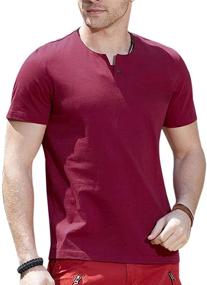 img 3 attached to Sleeve Henley Cotton Buttons Perfect Men's Clothing in Shirts