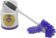 enhanced home product: toilet bowl brush set with rim cleaner and holder - efficient cleaning system with scrubbing wand, under rim lip brush, and bathroom storage caddy logo