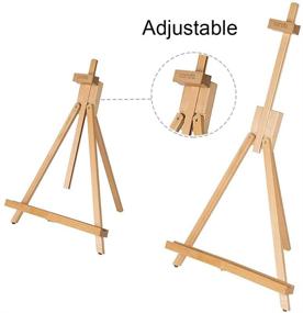 img 3 attached to 🖼️ Conda Adjustable Beechwood Tripod Easel, 31-1/2 inch A-Frame Display Stand for up to 27" Canvas, Portable Tabletop Painting Picture Holder