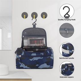 img 3 attached to 🧳 Waterproof Hanging Toiletry Bag for Men & Women - Portable Travel Cosmetic Organizer Kit - Makeup Shower Bag Shaving Dopp Kit for Travel, Trip, Vacation, Gym, Airplane by Buruis