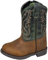 smoky mountain boots: hopalong series toddler western boot with u-toe leather, tpr sole, walking heel, man-made lining, and distressed design logo