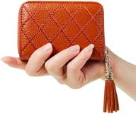 👛 chic leather accordion womens wallets with blocking holder: a must-have for fashionable women logo