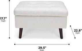 img 2 attached to 🛋️ Stylish OFM 161 Collection Beige Tufted Ottoman with Walnut Legs - Mid Century Modern Storage Solution (161-OTT2-BGE)