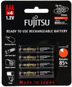 img 1 attached to 🔋 Fujitsu HR-4UTHCEX(4B) AAA High Capacity Ni-MH Pre-Charged Rechargeable Batteries - 4 Pack | Made in Japan