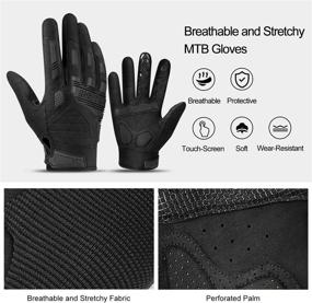 img 2 attached to 🧤 INBIKE Mountain Bike Gloves Touchscreen - Thicken EVA Padding & TPR Knuckle Protection for BMX, MX, ATV, Motorcycle