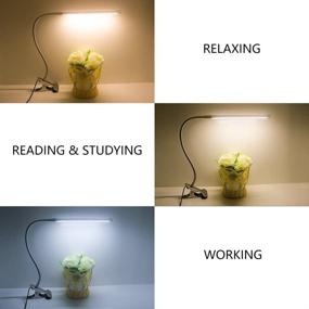 img 3 attached to 🔆 V Smart Life Flexible LED Gooseneck Desk Lamp: Dimmable Clip Light with 3 Lighting Modes, 10-Level Dimmer and USB Clamp (Silver)