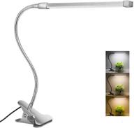 🔆 v smart life flexible led gooseneck desk lamp: dimmable clip light with 3 lighting modes, 10-level dimmer and usb clamp (silver) логотип