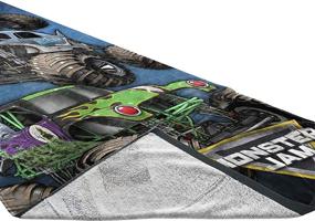 img 3 attached to 🚀 Monster Jam Team Up Kids Towel: Grave Digger & Megalodon - Soft & Absorbent - 28 x 58 inches