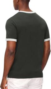 img 3 attached to Contrast Short Sleeve Shirt Henley Men's Clothing for Shirts