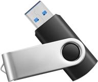 🔌 высокоскоростной поворотный usb-накопитель thumb drive, флеш-накопитель на 64 гб с памятью usb 2.0 для эффективного хранения данных (черный) логотип