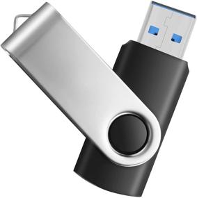 img 3 attached to 🔌 Высокоскоростной поворотный USB-накопитель Thumb Drive, Флеш-накопитель на 64 ГБ с памятью USB 2.0 для эффективного хранения данных (черный)