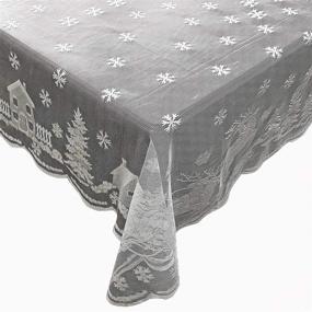 img 1 attached to Vaburs Rectangle Tablecloth: The Perfect Holiday Elegance for Christmas Weddings