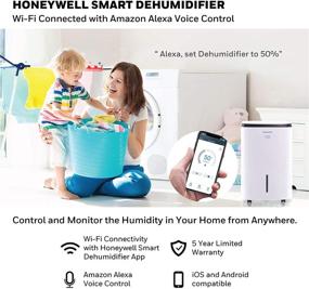 img 1 attached to 🍯 Honeywell TP70AWKN Smart Wi-Fi Energy Star Dehumidifier – Powerful 70 Pint, Ideal for Basements & Large Rooms up to 4000 Sq. Ft, in Sleek White Design