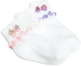 img 1 attached to 🦋 Adorable Little Girls' Butterfly Socks with Turn Cuff Ripple Edge by Jefferies Socks