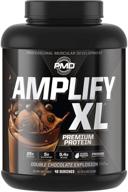 🏋️ pmd sports amplify xl premium whey protein supplement: hydro greens blend for enhanced muscle, strength, and recovery - double chocolate explosion flavor (48 servings) logo