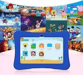 img 1 attached to 📱 Pritom 7 inch Kids Tablet, Quad Core Android 10, 16GB ROM, WiFi, Bluetooth, Dual Camera, Educational, Games, Parental Control, Pre-installed Kids Software with Tablet Case (DB)