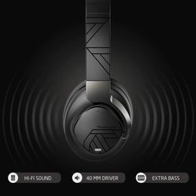 img 3 attached to PowerLocus Bluetooth Over-Ear Headphones with Active Noise Cancelling, 70Hrs Playtime, Wireless Hi-Fi Deep Bass, Foldable with Microphone for Phones/Laptops/PC - Noise Reduction Headphones