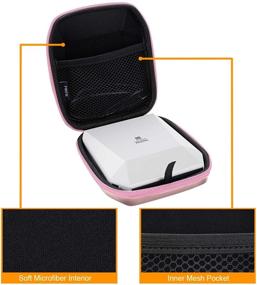 img 3 attached to 🌸 Fintie Carrying Case for Fujifilm Instax SP-3 Mobile Printer - Rose Gold Travel Bag with Inner Pocket/Removable Strap - Shockproof and Portable