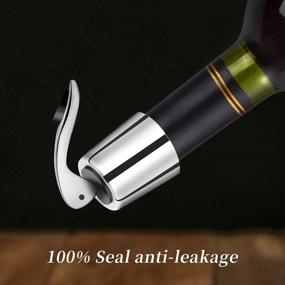 img 2 attached to 🍷 OHMAXHO Wine Stoppers (2 PACK): Stainless Steel Sealed Bottle Stoppers for Leakproof Wine Preservation