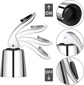 img 3 attached to 🍷 OHMAXHO Wine Stoppers (2 PACK): Stainless Steel Sealed Bottle Stoppers for Leakproof Wine Preservation