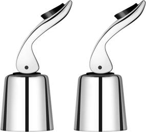 img 4 attached to 🍷 OHMAXHO Wine Stoppers (2 PACK): Stainless Steel Sealed Bottle Stoppers for Leakproof Wine Preservation