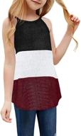 👚 burgundy sleeveless halter summer shirts for girls' tops, tees & blouses in clothing logo