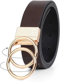 img 4 attached to 👗 JASGOOD Women's Leather Reversible Double Rotate Belts: Versatile and Stylish Accessories for Women