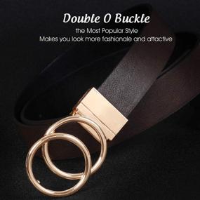 img 1 attached to 👗 JASGOOD Women's Leather Reversible Double Rotate Belts: Versatile and Stylish Accessories for Women