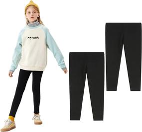 img 4 attached to 👧 Kids Bron Toddler Leggings 2-Pack: White Girls' Clothing, Stylish & Comfy Leggings for Toddlers