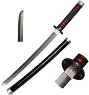 🗡️ authentic wooden cosplay anime katana swords - tanjirou samurai sword, sunwheel knife - black 40 in/30 in логотип