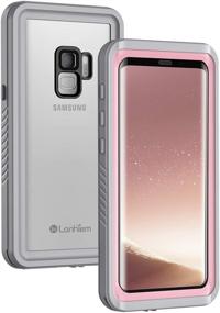 img 4 attached to 💧 Lanhiem Samsung Galaxy S9 Case: IP68 Waterproof Dustproof Shockproof Cover with Built-in Screen Protector for Full Body Protection (Pink)