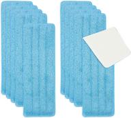 🧹 washable flat mop head pads - 10 pack microfiber replacement cleaning cloths (16.5 x 5.5 inch, blue) logo