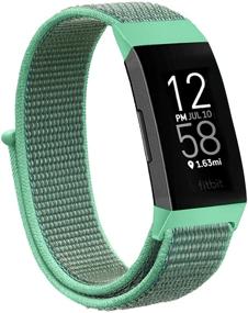 img 4 attached to 📱 Watdpro Nylon Bands for Fitbit Charge 4 & Charge 3, Soft Breathable Replacement Wristband Sport Strap for Women & Men – Fitbit Charge 3 SE HR Band