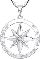 🧭 find your way back vintage nautical graduation charm pendant - yl compass necklace, magnetic direction and love - (925 sterling silver/stainless steel) logo