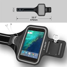 img 3 attached to J&D Red Armband for Google Pixel/Pixel 4a/3a/2/4, Running Sport Armband with Key Holder and Earphone Slot