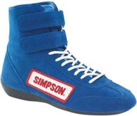 👞 simpson racing 28800bl hightop blue size 8 sfi approved driving shoes: lightweight & high performance footwear logo