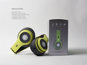 img 1 attached to Беспроводные наушники IJoy Matte Finish Premium с микрофоном, складывающиеся над ушами, с Bluetooth, перезаряжаемые (SRG-Lime)