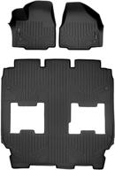 protect your 2017-2021 chrysler pacifica hybrid with maxliner floor mats - black 3 row liner set logo