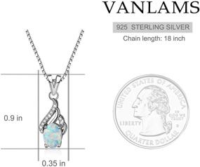 img 2 attached to 💖 VANLAMS Sterling Silver Opal Necklace for Women - Love Heart Pendant Birthstone Necklace with Created Opal - Perfect Gifts for Girls