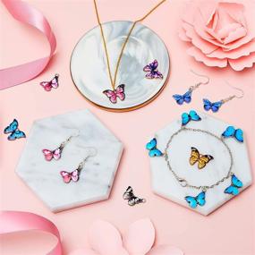 img 1 attached to Colorful 56-Piece Alloy Butterfly Pendant Charms: Enamel Craft Supplies for DIY Earrings, Bracelets, and Necklaces (14 Colors)