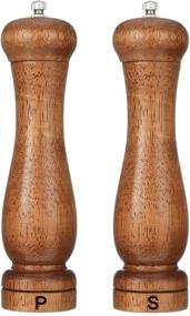 img 4 attached to 🧂 Enhance Your Culinary Experience with BOCHIONYU Salt and Pepper Grinder Set - 8.5-inch Wooden Pepper Mill & Salt Grinder, Manual Refillable Shakers with Adjustable Ceramic Grinding Rotor, 2 Pack