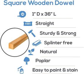 img 1 attached to 🔨 Woodpeckers 1 Inch Wood Square Dowel Rods (36 Pack of 2) - Ideal for Crafts and Woodworking