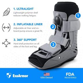 img 3 attached to ExoArmor Ultralight Walking Boot: Comfortable Support for Sprained Ankle, Stress Fracture & More (Medium)