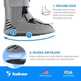 img 2 attached to ExoArmor Ultralight Walking Boot: Comfortable Support for Sprained Ankle, Stress Fracture & More (Medium)