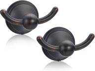 🛁 filta oil rubbed bronze bathroom towel hooks, shower wall mounted robe & towel hooks, traditional bath towel and robe wall hooks for hanging towels - pack of 2 logo