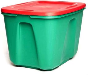 img 1 attached to 🎄 HOMZ Holiday Plastic Storage Container, 18 Gallon, Red/Green, 4 Sets - 6618MXDC.04