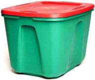 🎄 homz holiday plastic storage container, 18 gallon, red/green, 4 sets - 6618mxdc.04 логотип