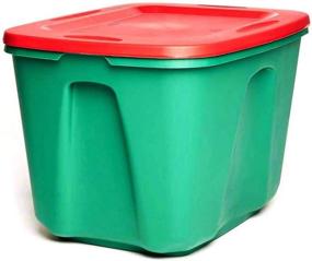 img 4 attached to 🎄 HOMZ Holiday Plastic Storage Container, 18 Gallon, Red/Green, 4 Sets - 6618MXDC.04