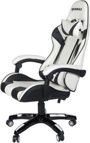 img 4 attached to 🪑 Raidmax DK602 Drakon Gaming Chair - Ergonomic Racing Style PU Leather Seat, Headrest with Foldable Foot/Leg Rest (White - No Footrest)